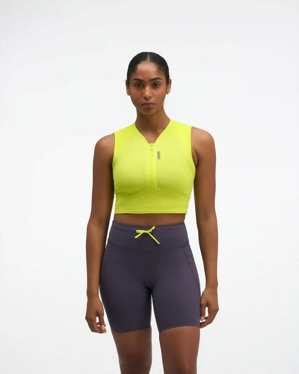 SkyBreeze Crop Tank:Hoka Citrus:XS