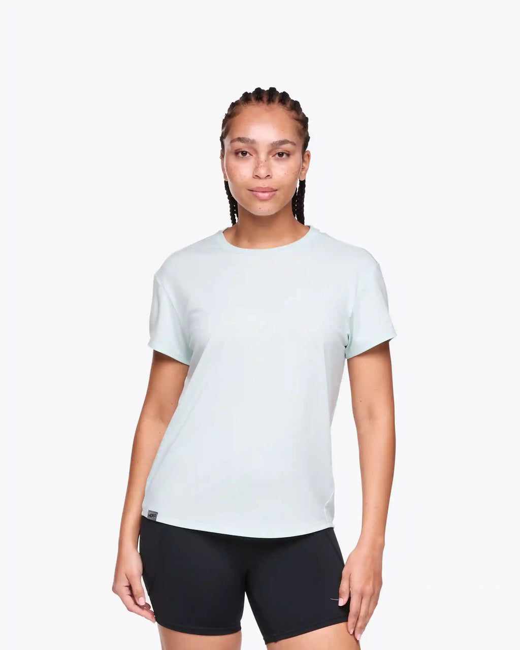 Hoka Essential Tee:Aqua Breeze Htr:XS