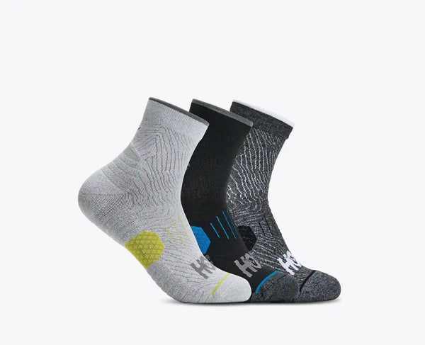 Quarter Run Sock 3-Pack:Hazy Blue / Soft Cobalt / Night Glw Blue:S