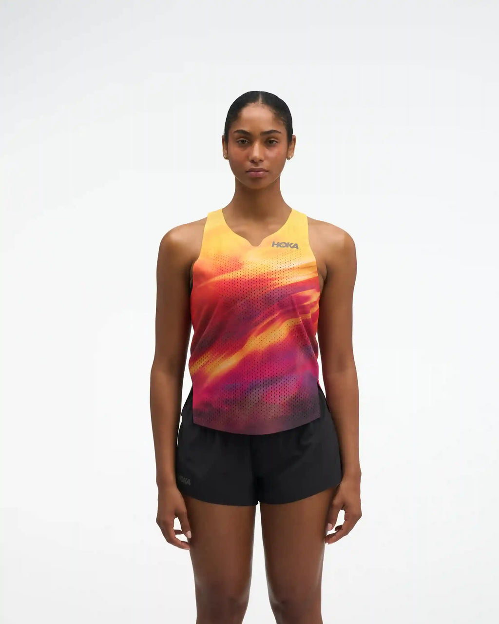 Race Day Singlet:Hoka Citrust Prt:XS