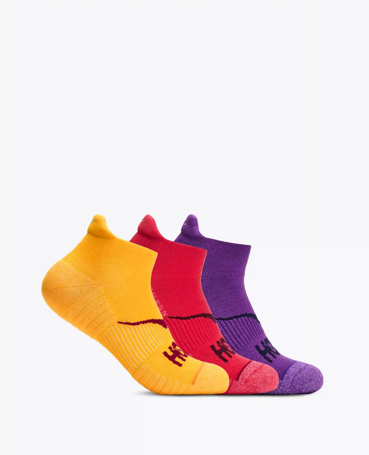 No-Show Run Sock 3-Pack:Egg Yolk / Cerise / Virtual Violet:S