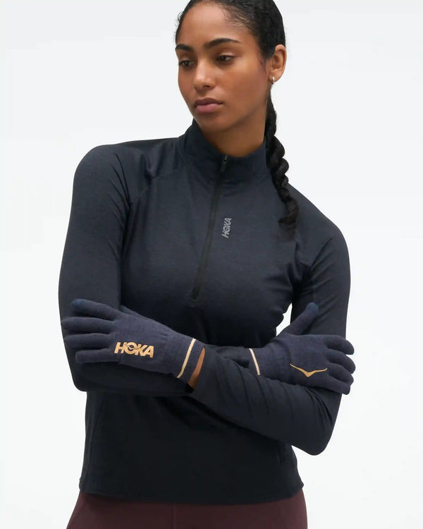 HOKA Knit Gloves:Varsity Navy / Gold:S/M