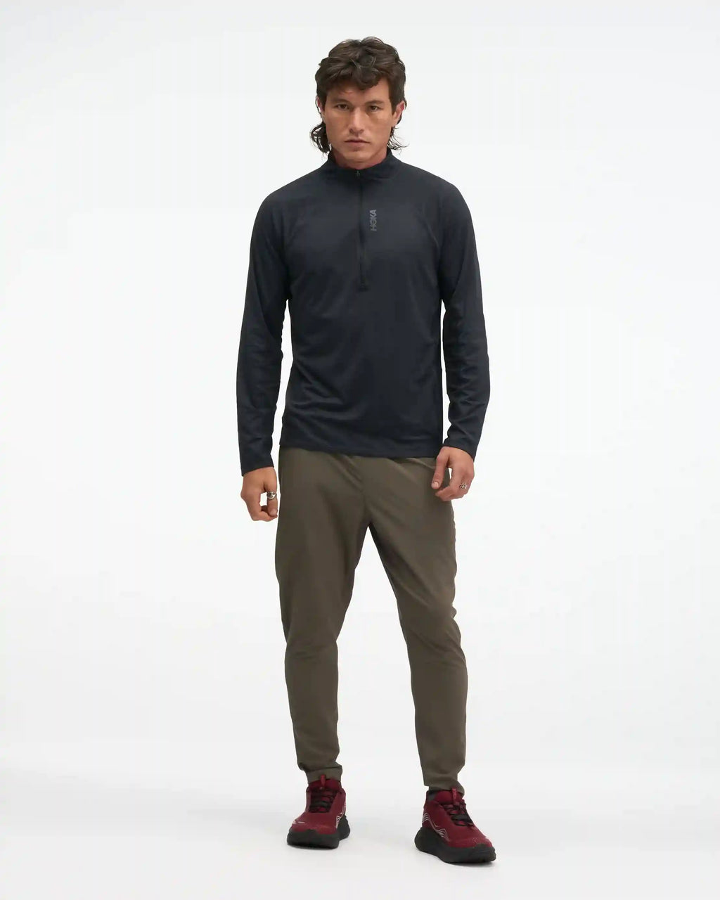 SkyForm Half Zip:Pebble Grey Htr:XS