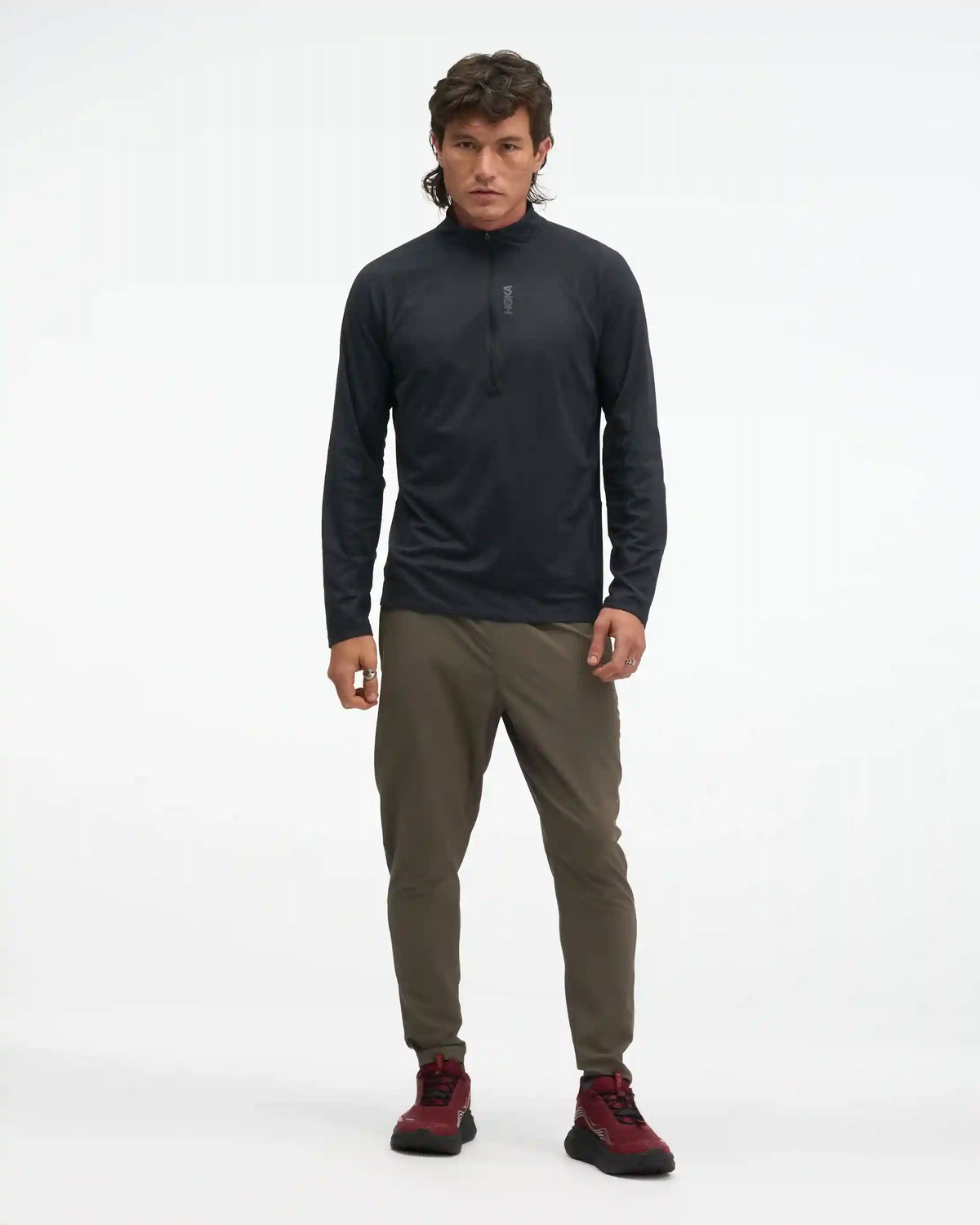 SkyForm Half Zip:Pebble Grey Htr:XS