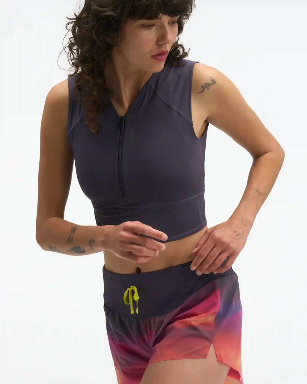 SkyBreeze Crop Tank:Hoka Citrus:XS